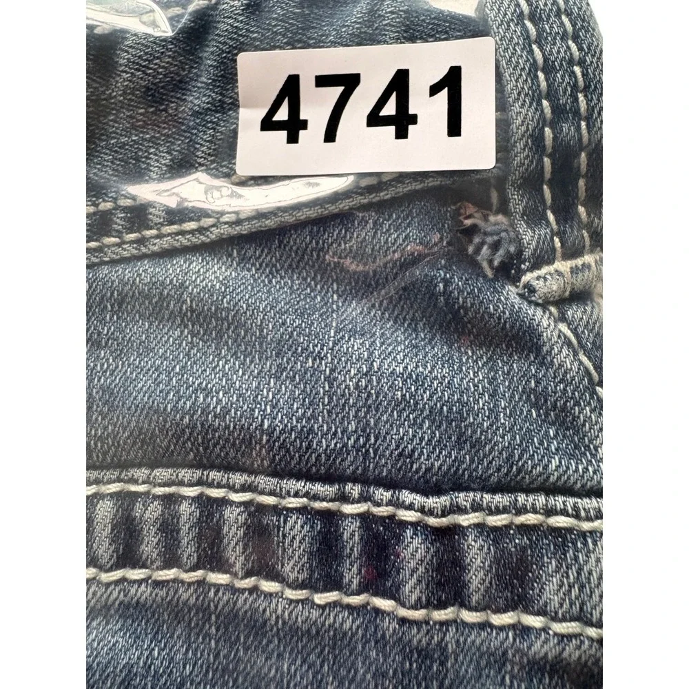 Buckle Black Nine Fit Straight Jeans Men's 31x30 Blue Denim Distressed Rugged